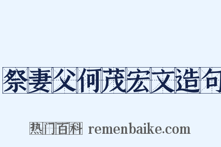 祭妻父何茂宏文造句是什么意思的图片